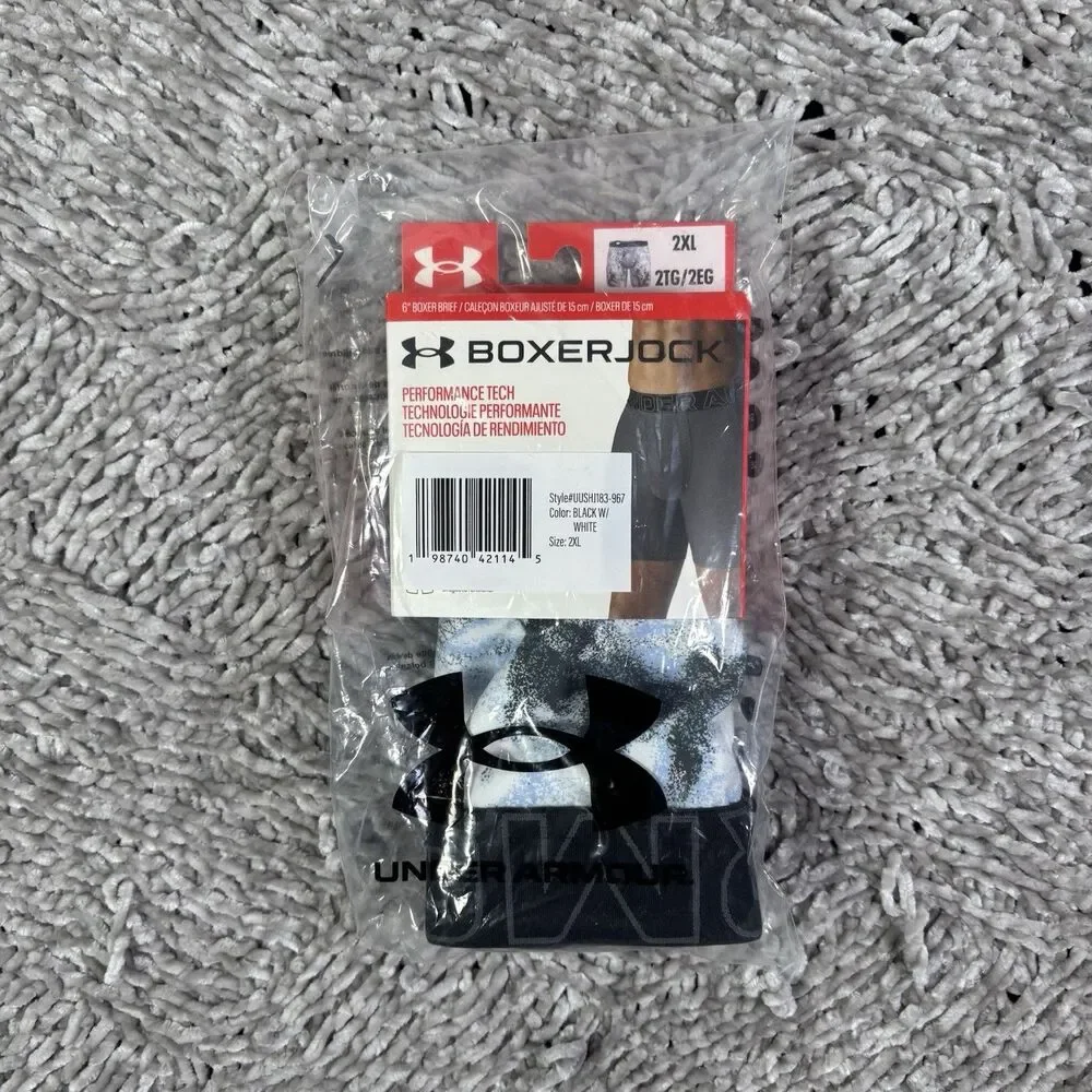 Under Armour Performance Tech 6 Inch Boxerjock Mens XXL Single Pack Pattern NWTG